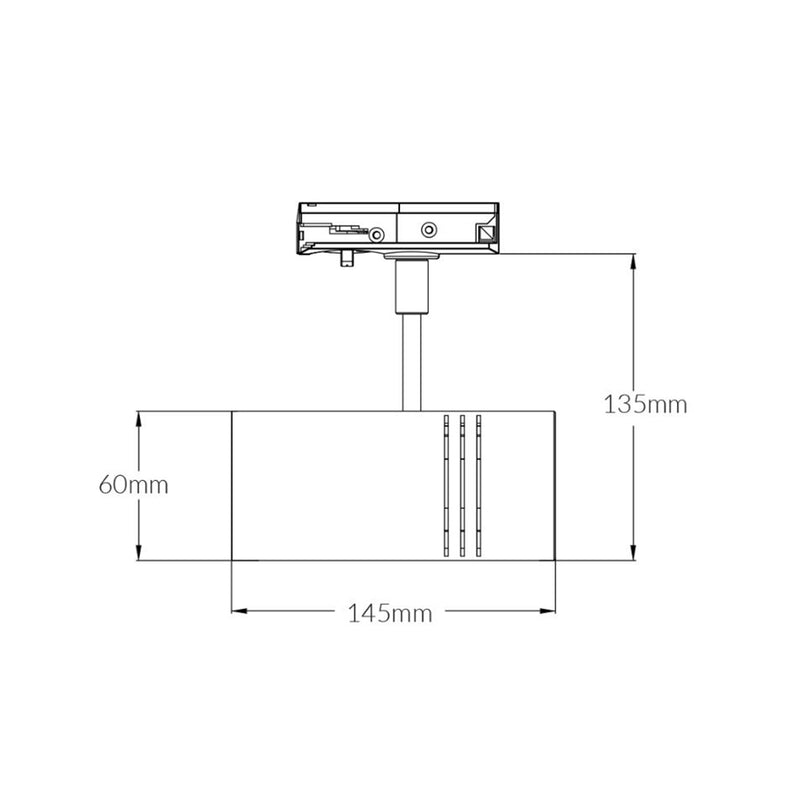 Single Circuit Track Head Matt Black Aluminium 4000K - VBLTL-115-4A-4KD90