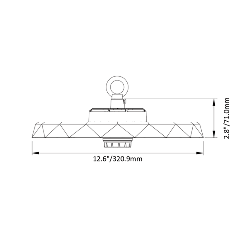 LED High Bay Light W321mm Black Aluminum 5000K - VBLHB-B-150W-4-50PA