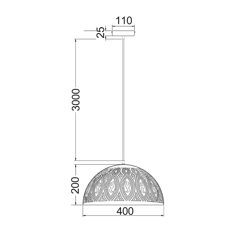 MARRAKESH Dome Pendant Light White - MARRAKESH08