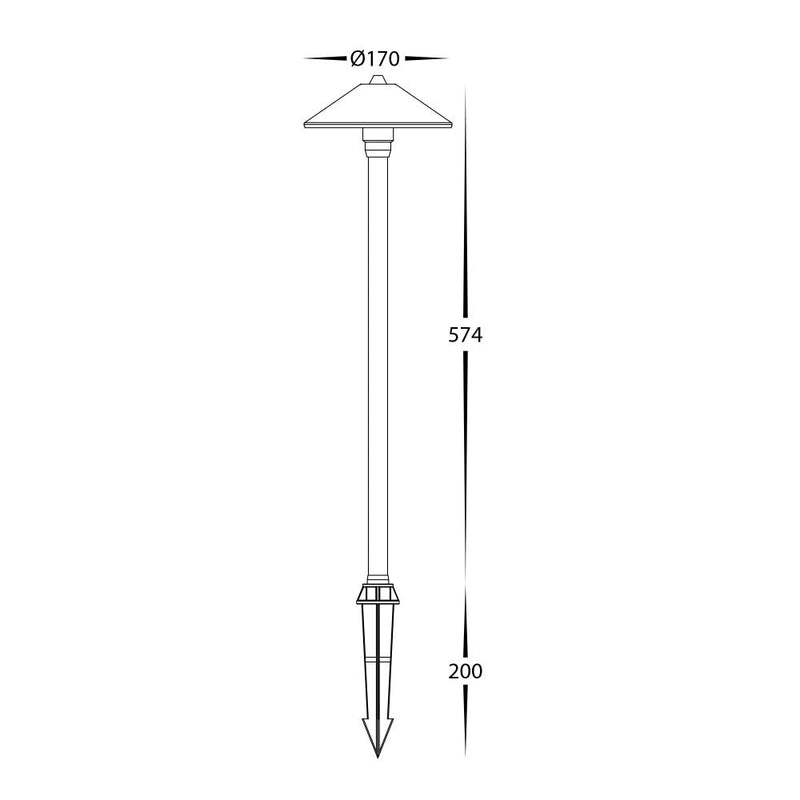 Polari Pathway Light 12V DC Solid Copper 3CCT - HV1452T-CP