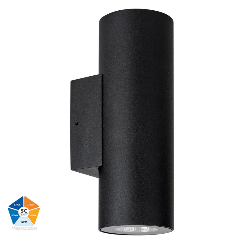 Aries Up & Down Wall Lights Black Aluminium 5CCT - HV3626S-ALUBLK