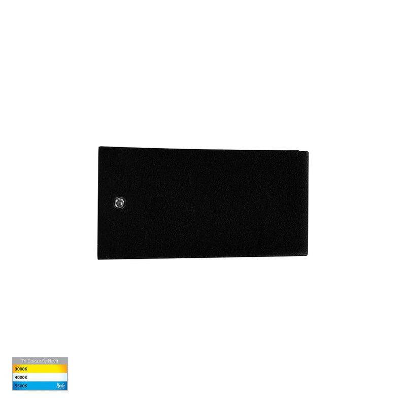 Siena Exterior Wall Light W220mm Black 3CCT - HV3656T-BLK