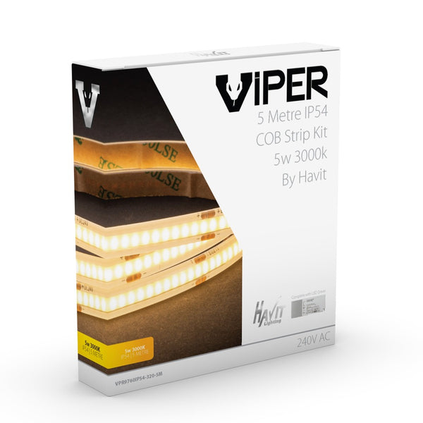 Viper LED Strip Light Kit 5M 5W 3000K - VPR9760IP54-320-5M