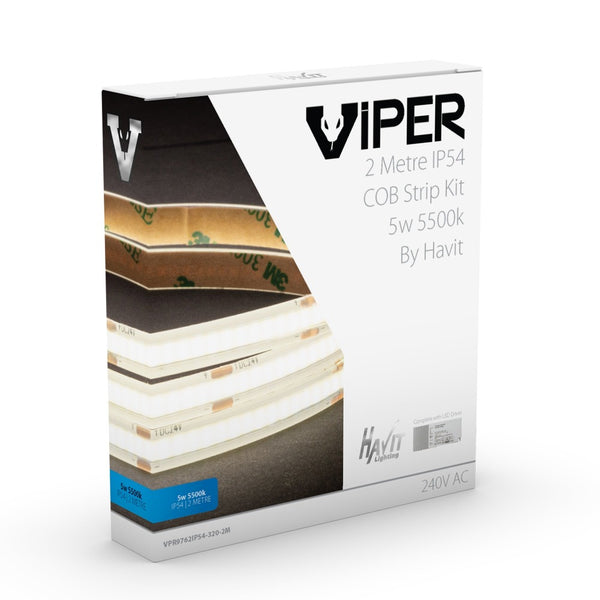 Viper LED Strip Light Kit 2M 5W 5500K - VPR9762IP54-320-2M