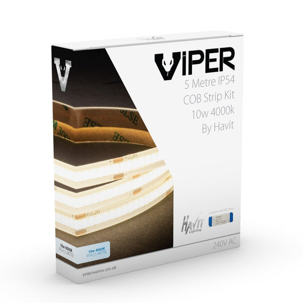 Viper LED Strip Light Kit 5M 10W 4000K - VPR9764IP54-320-5M