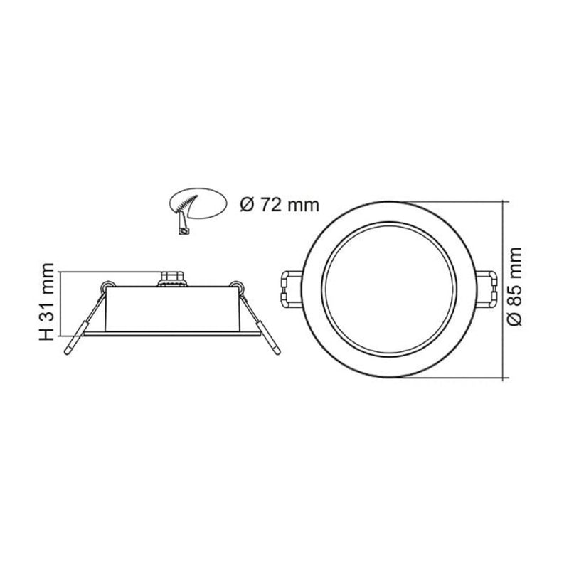 TRADEGEM Recessed LED Downlight 8W White 3CCT - S9140TC2WH