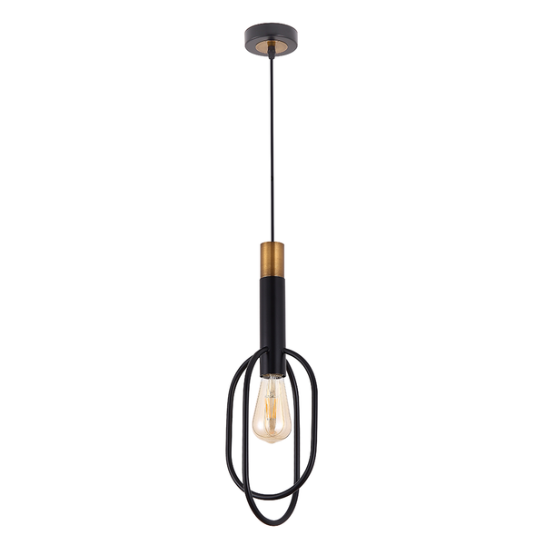 Marvin 1 Light Pendant Antique Black, Gold - MARVIN PE1O-BKGD