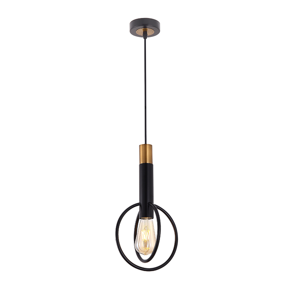 Marvin 1 Light Pendant Antique Black, Gold - MARVIN PE1R-BKGD