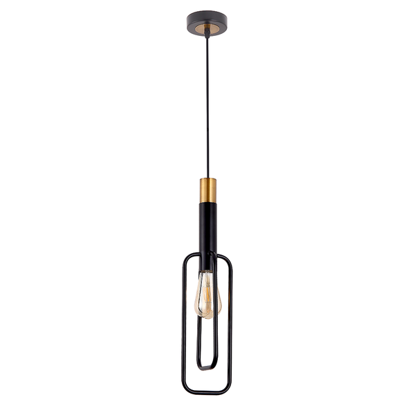 Marvin 1 Light Pendant Antique Black, Gold - MARVIN PE1S-BKGD