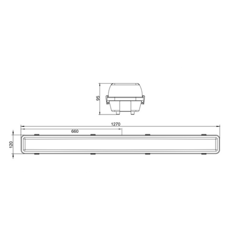 Emergency T8 2 LED Tubes Battens Weatherproof L1270mm 6000K - LWWB218-E