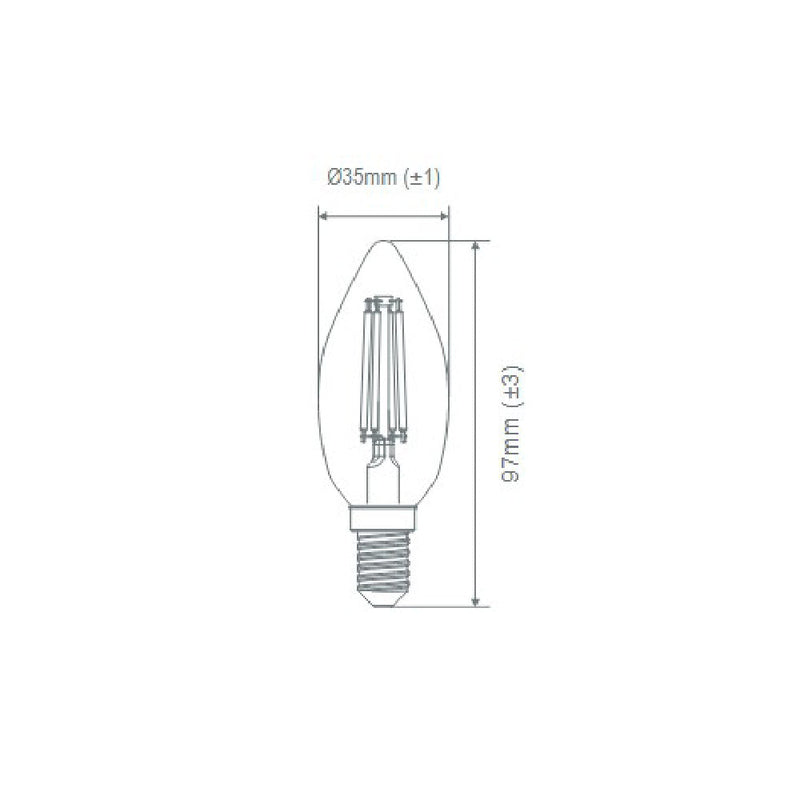Candle LED Filament Globe SES 240V 4.8W Frosted Glass 2700K - 65968