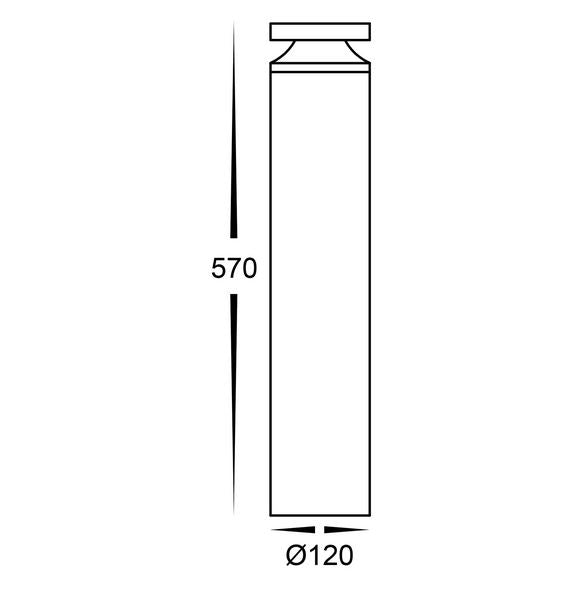 Noray Bollard Light 24V DC H570mm Black 3 CCT - HV1638T-BLK-RND-24V