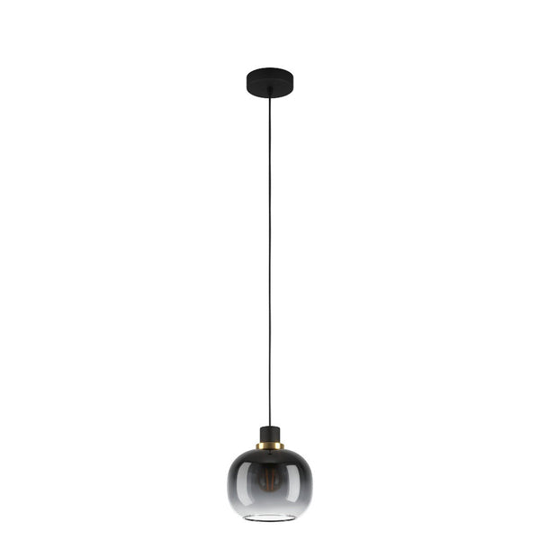 OILELLA Pendent Light Black / Brass Steel Black Grey Glass - 99616N