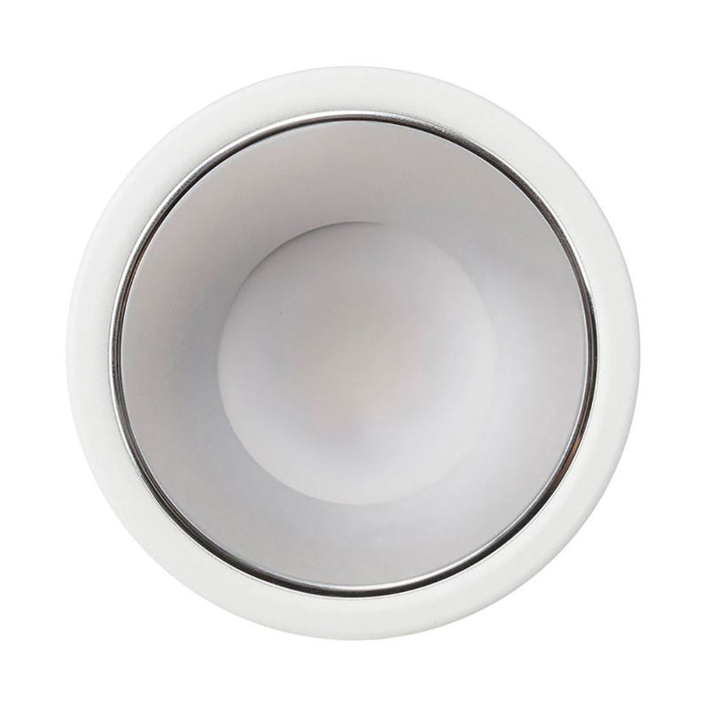 Round Recessed LED Downlight W82mm White Aluminium Chrome Insert 2 CCT - HV5529D2W-WC