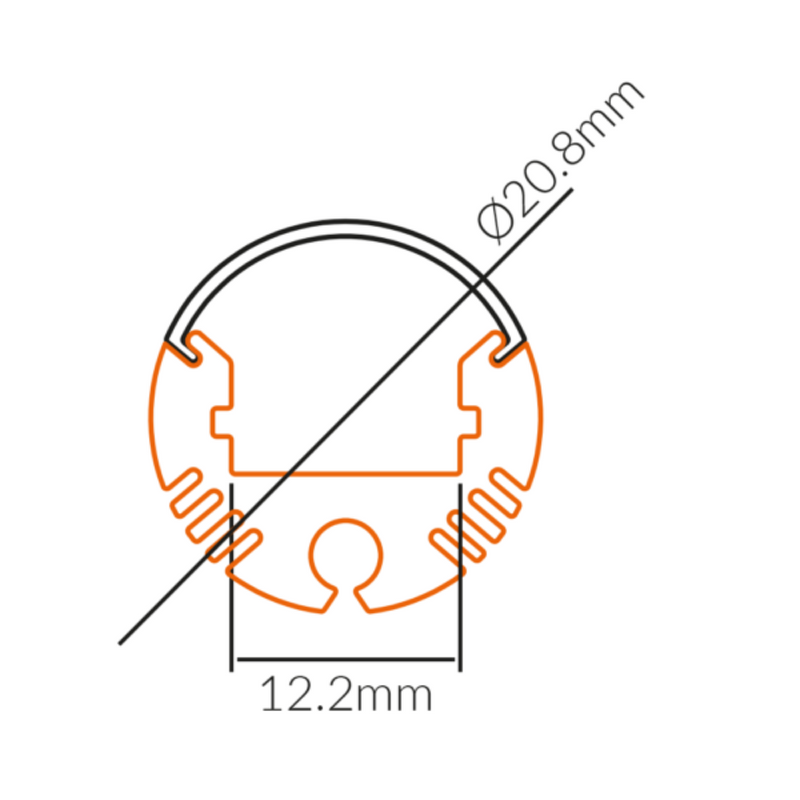 Strip Light Profile L1000mm H20.8mm Opal Matte Aluminum - VB-ALP008-1M