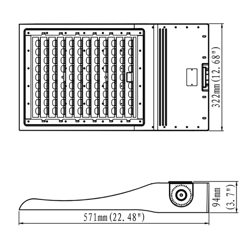 LED Street Light Weatherproof 300W Black Aluminum 4000K - VBLSL-ST11-300