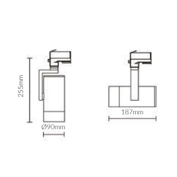 Single Circuit Track Head 20W White Aluminium 3000K - VBLTL-125-1-3K