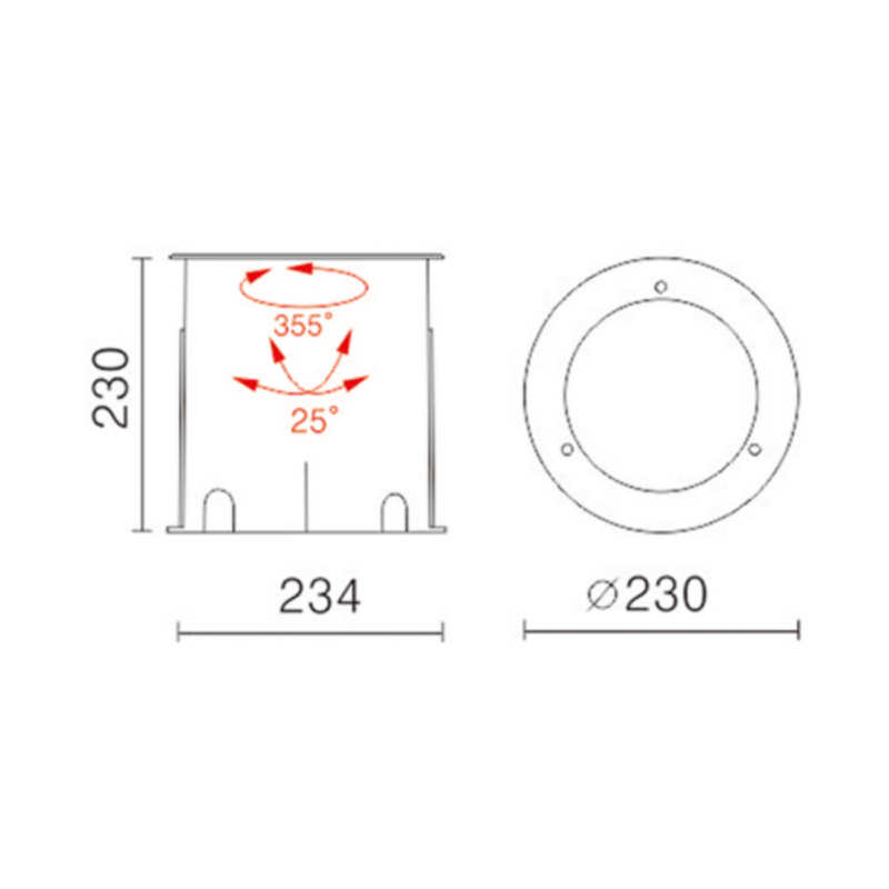 Inground Light Weatherproof 316 Stainless Steel 4000K - VBLUP-219-240V-4K