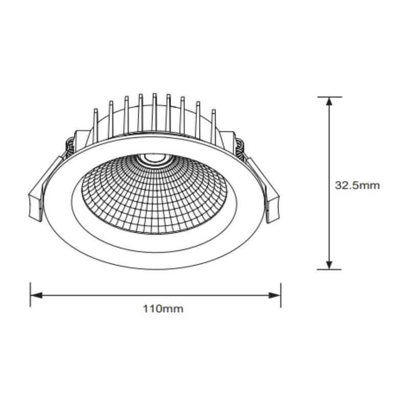 Vivi Recessed LED Downlight 12W White Aluminium 3 CCT - TLVI34560WD