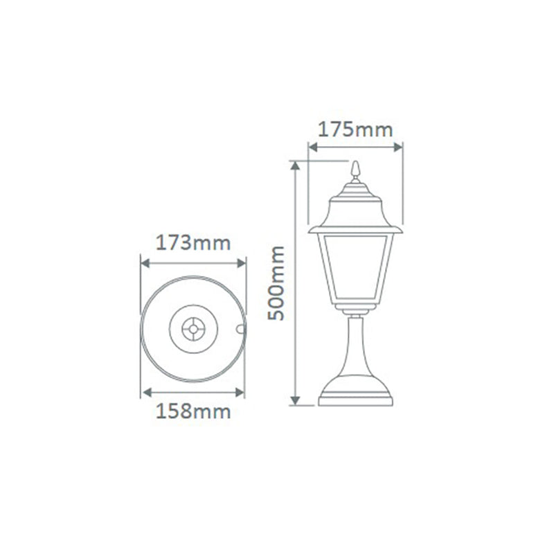 Paris Pillar Pedestal H500mm Green Aluminium - 15131