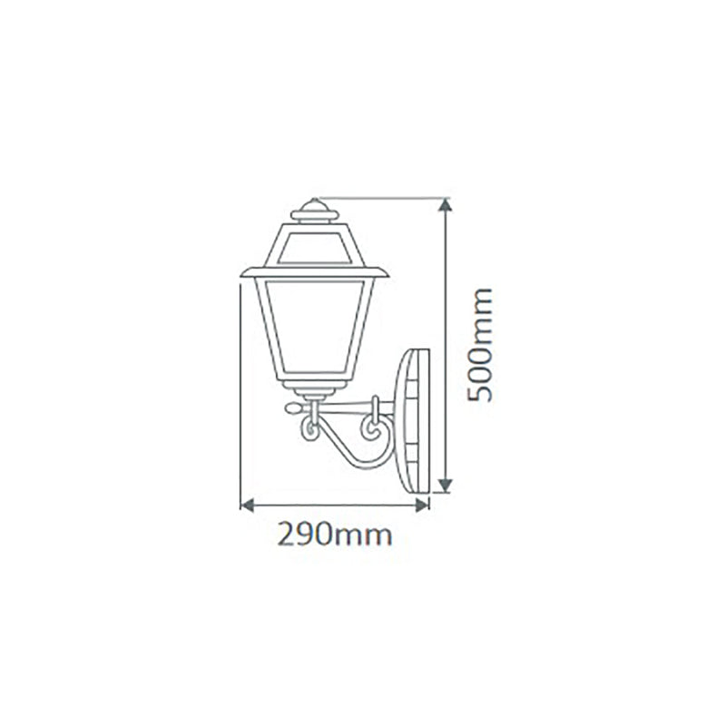 Avignon Outdoor Wall Lantern Up Bracket H500mm Beige Aluminium - 15194