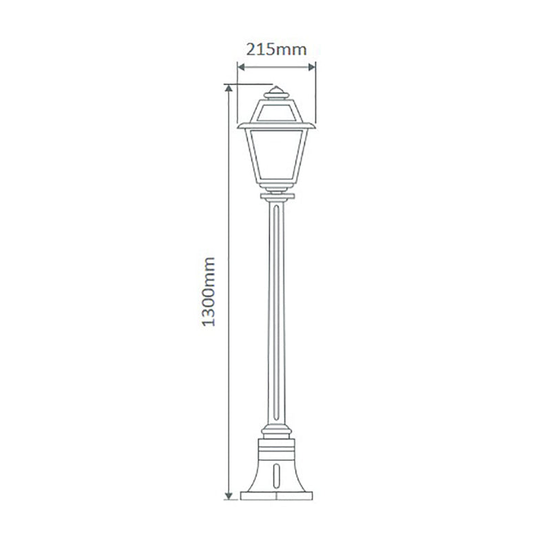 Avignon Post Light H1300mm Burgundy Aluminium - 15214