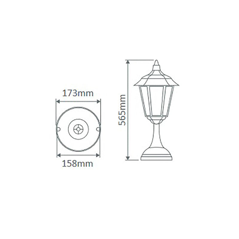 Turin Pillar Light H565mm White Aluminium - 15433