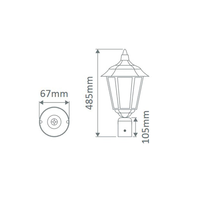 Turin Post Top H440mm Beige Aluminium - 15476