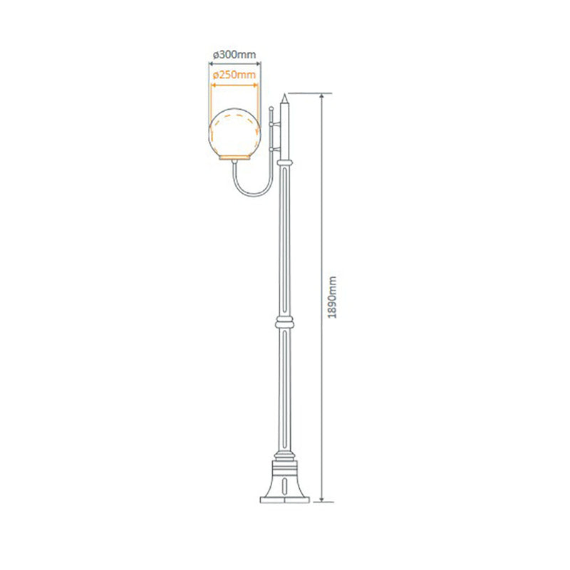 Lisbon Post Light Up Bracket H1890mm W300mm Beige Aluminium - 15704