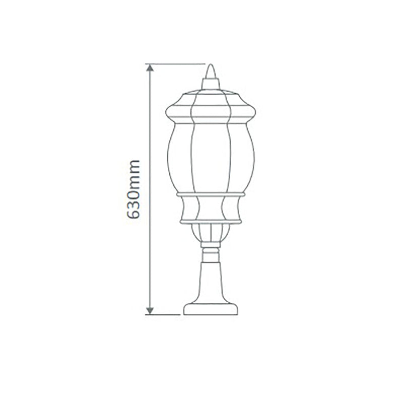 Vienna Pillar & Pedestal Light H630mm Burgundy Aluminium - 16000