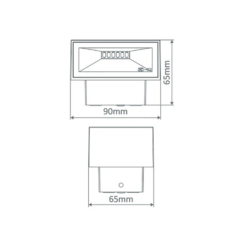 Block Up & Down Wall 2 Lights 6W Black Aluminium 3000K - 19544