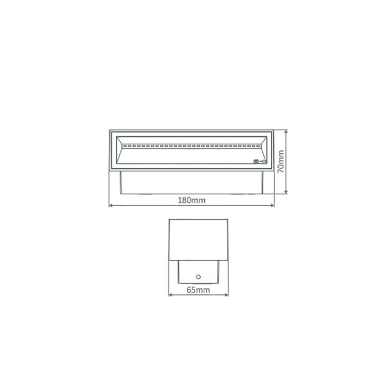 Block Up & Down Wall 2 Lights 12W Black Aluminium 3000K - 19548