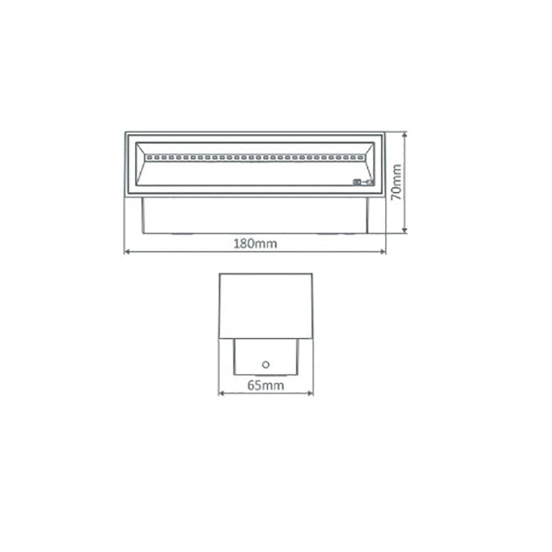 Block Up & Down Wall 2 Lights 12W White Aluminium 3000K - 19578