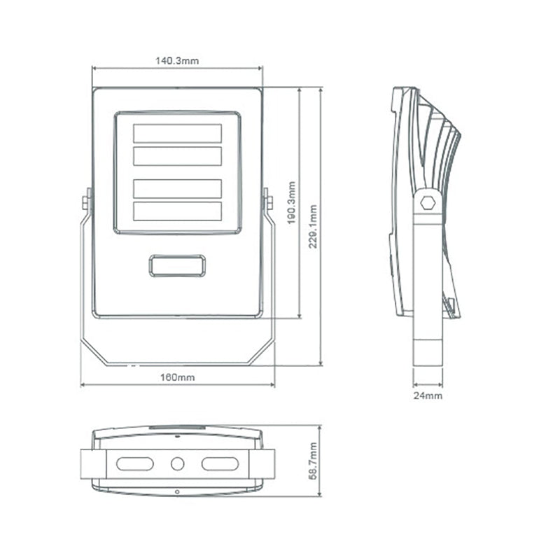 Blaze Floodlight 30W Black Polycarbonate 3000K - 19590