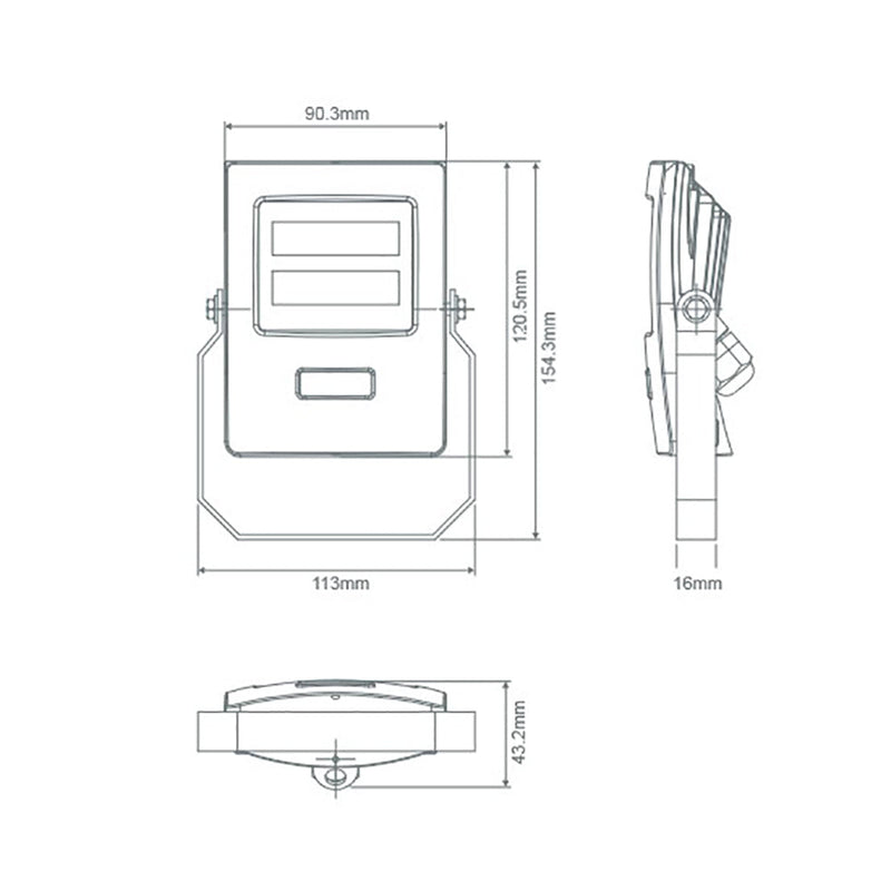 Blaze Floodlight 10W Black Polycarbonate 5000K - 19597