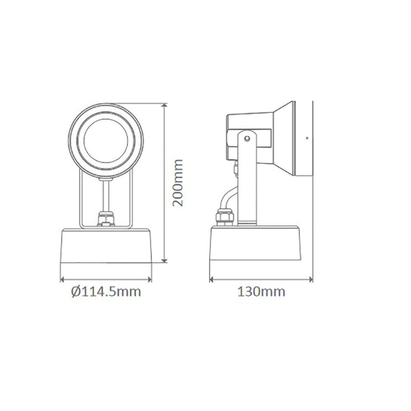 Vision Exterior Spotlight 9W White Aluminium 3000K - 19612