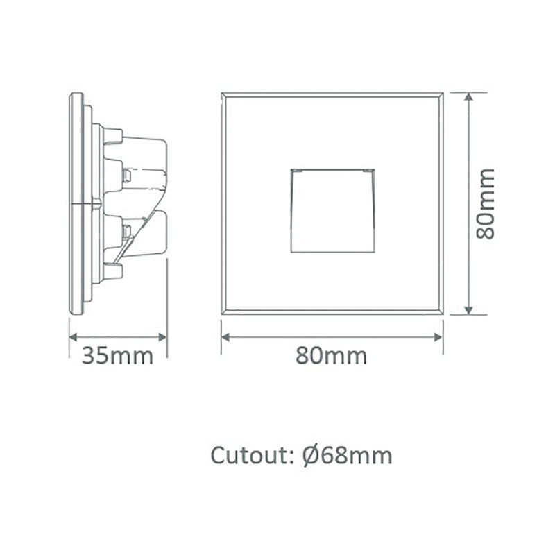 Zone Outdoor Step Light 2W White Polycarbonate / Glass 5000K - 19721