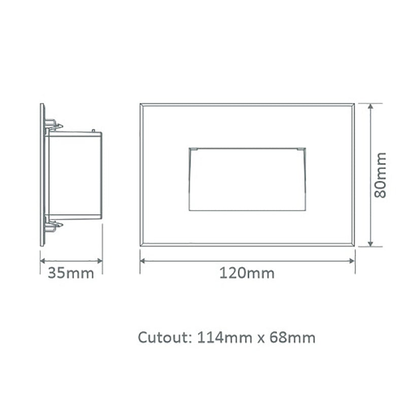 Zone Outdoor Step Light 4W White Polycarbonate / Glass 5000K - 19723