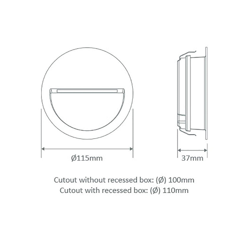 Zac Round Outdoor Step Light Silver Aluminium 3000K - 19731