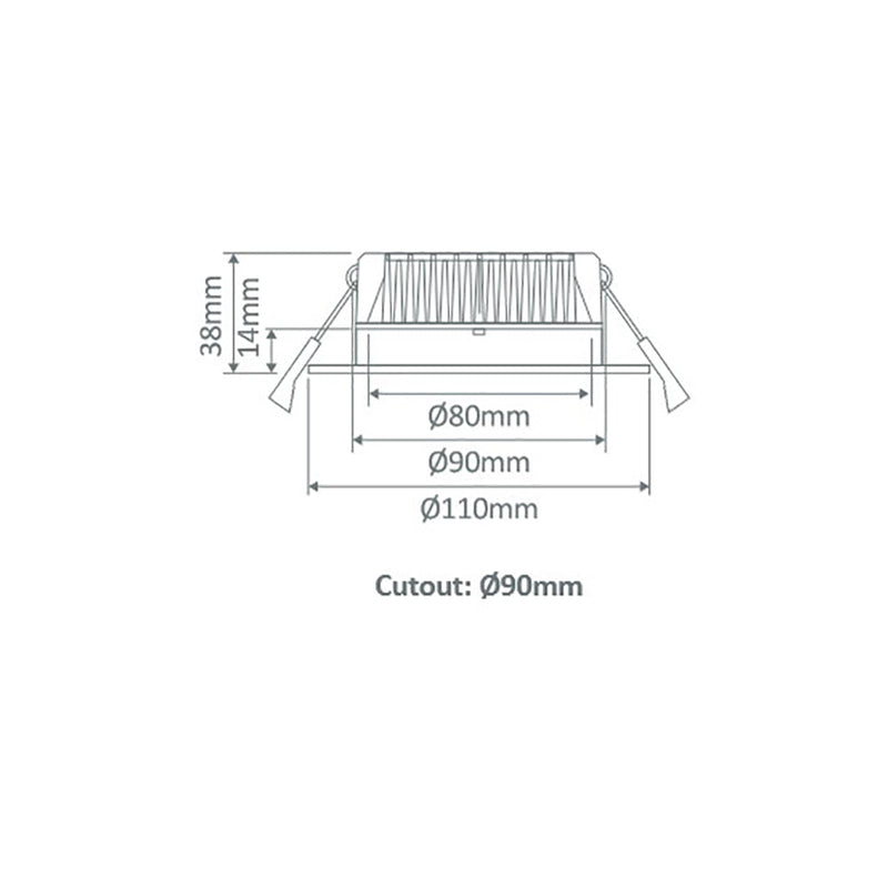 Deco Round Recessed Downlight 13W Aluminium 3CCT - 20422