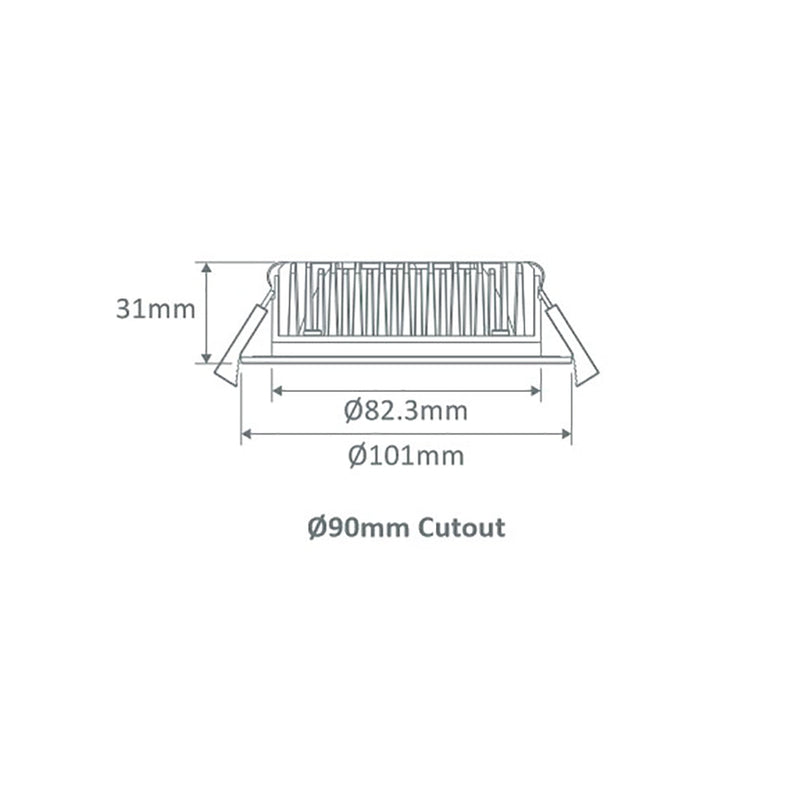 Tek Round Recessed Downlight 13W Black Aluminium 3CCT - 20621