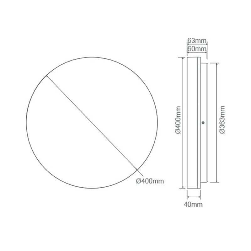 Sunset Round LED Oyster Light W400mm White Polycarbonate 3CCT - 20882