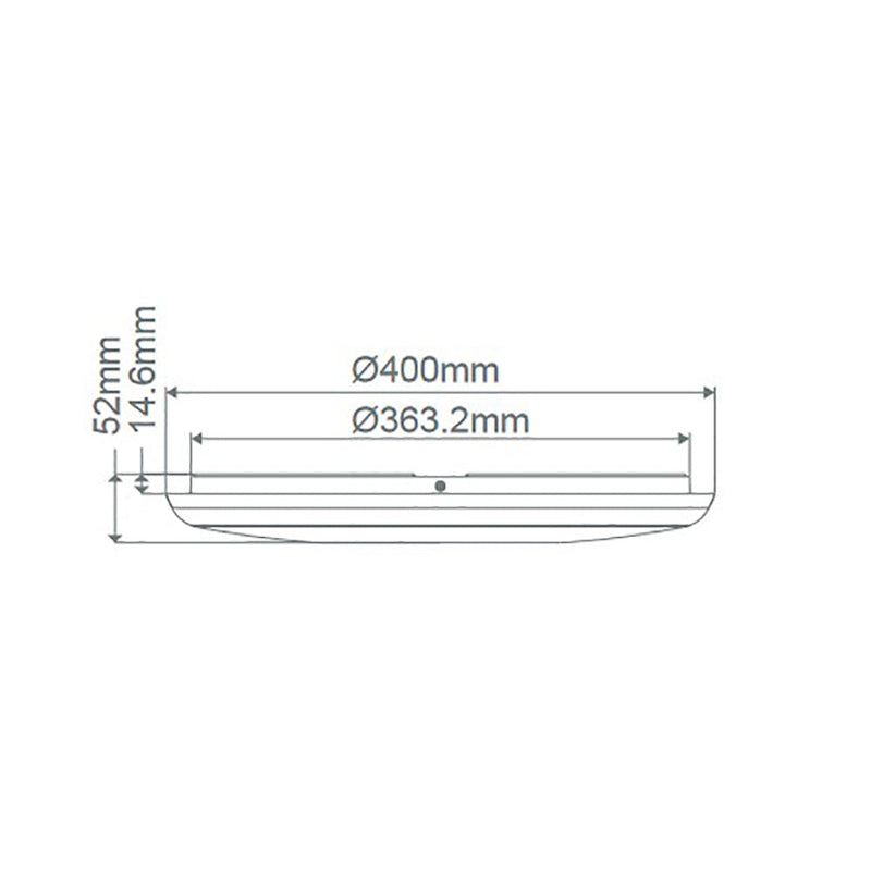 Solar Round LED Oyster Light W400mm White Polycarbonate 3CCT - 20942