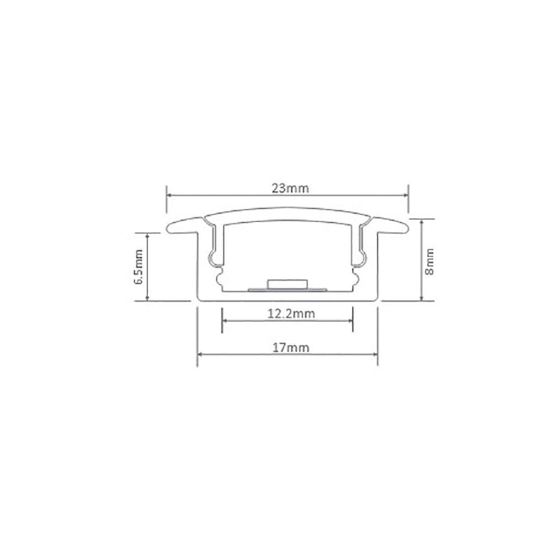 Nova Mounting Profile With Opal Diffuser Black Aluminium - 22092