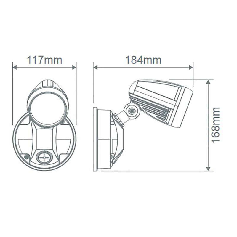 Muro Exterior Spotlight 15W Black Aluminium 3CCT - 25053