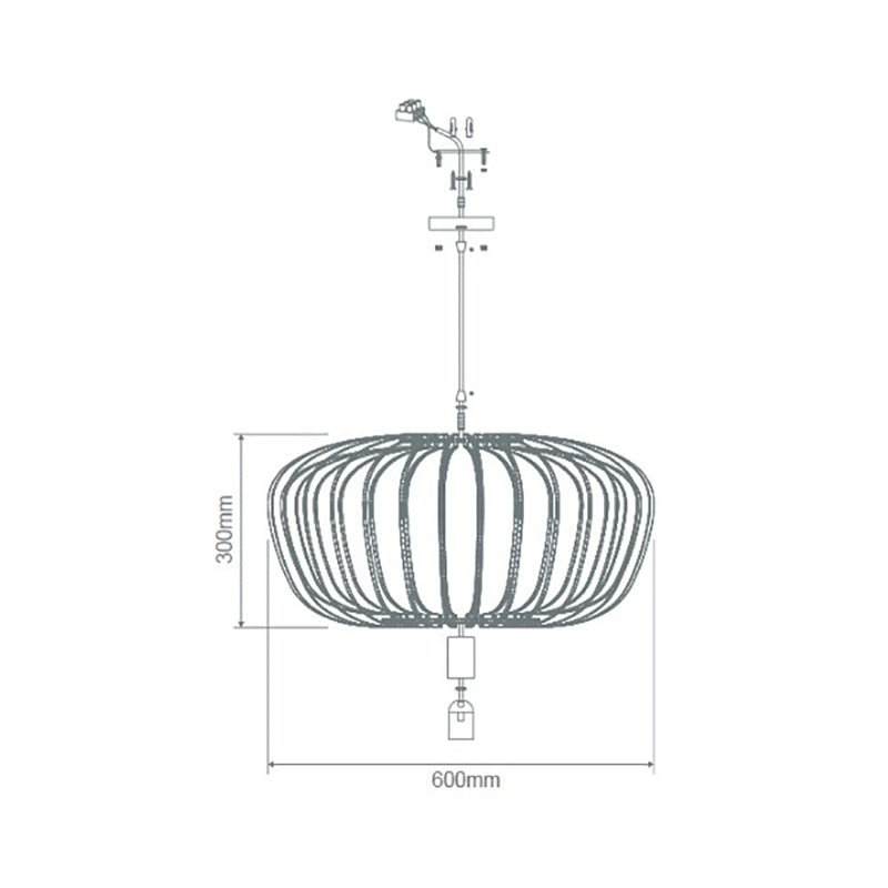 Rorin Pendant Light W600mm Brown Timber - 31011