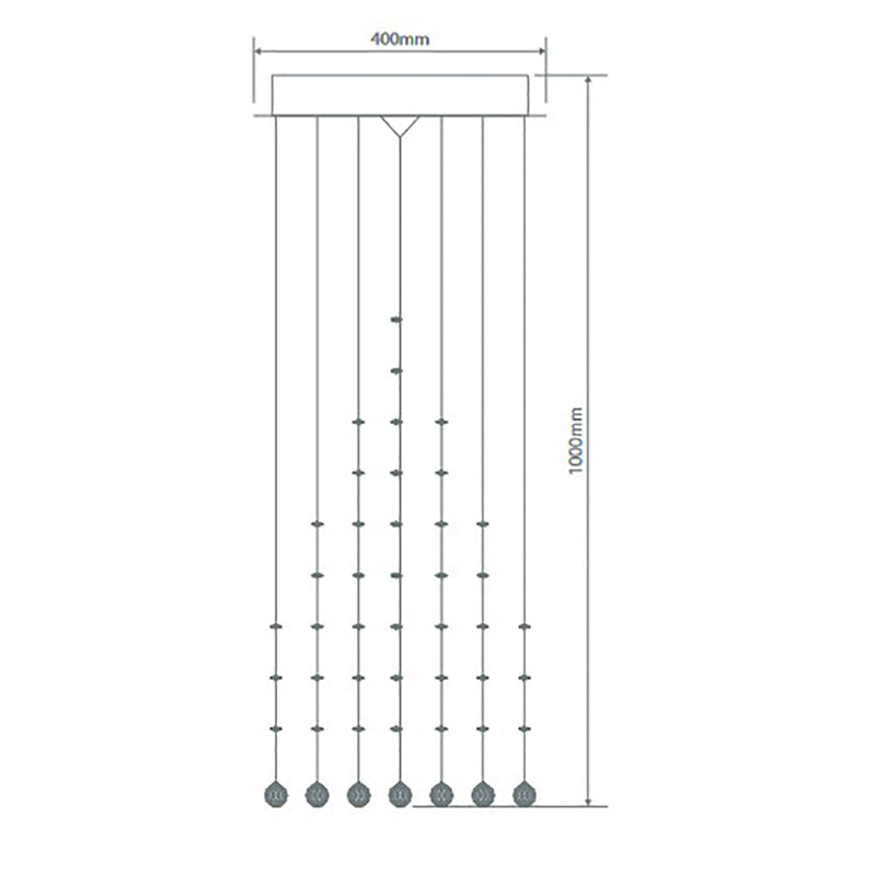 Everest Ceiling Crystal 5 Lights W400mm Chrome 5000K - 35005