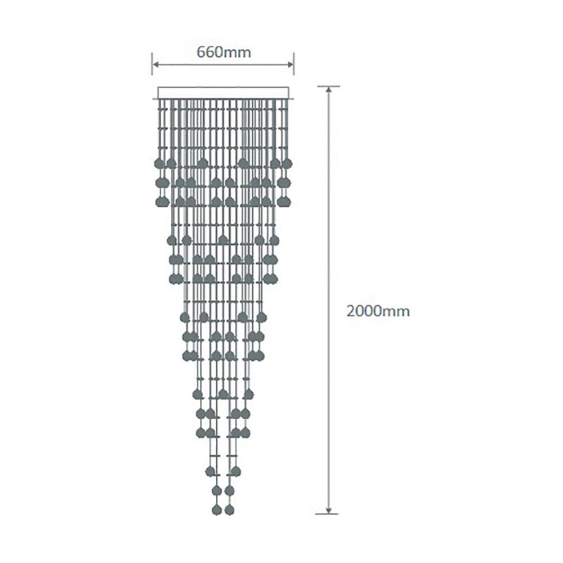 Snowdrop Ceiling Crystal 9 Lights W660mm Chrome 5000K - 35017