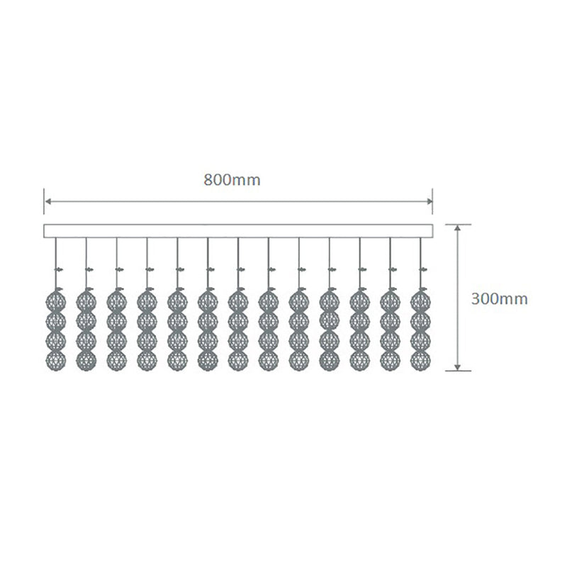 Starlight Ceiling Crystal 8 Lights CTC W800mm Chrome 5000K - 35033