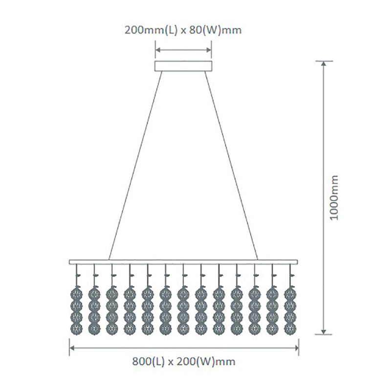 Starlight Ceiling Crystal 8 Lights W800mm Chrome 5000K - 35035